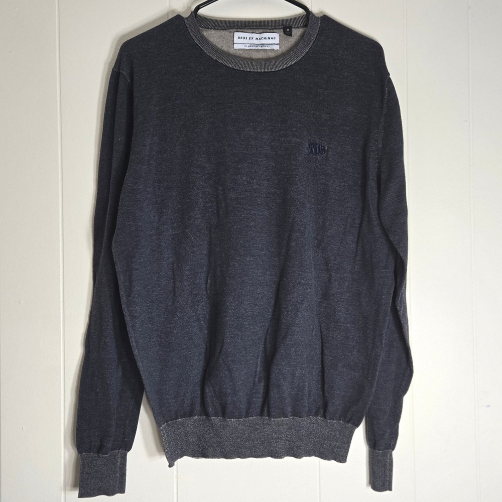 Deus Ex Machina Mens Crew Neck Pullover Sweater Cotton Blend Gray‎ Size M Street